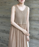 【S・M・Lサイズ展開】クロシェコンビキャミワンピース