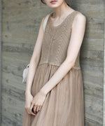 【S・M・Lサイズ展開】クロシェコンビキャミワンピース