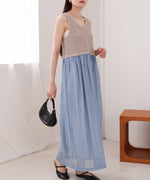 【S・M・Lサイズ展開】クロシェコンビキャミワンピース