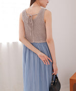 【S・M・Lサイズ展開】クロシェコンビキャミワンピース