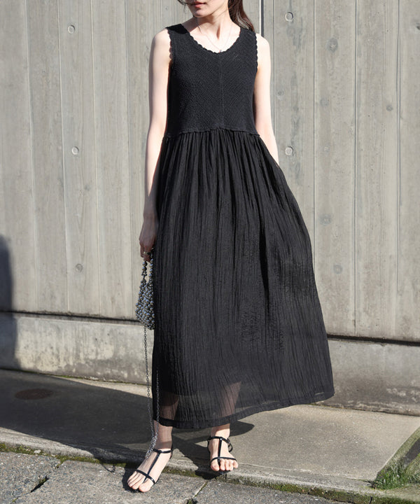 【S・M・Lサイズ展開】クロシェコンビキャミワンピース