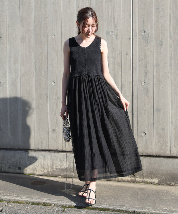 【S・M・Lサイズ展開】クロシェコンビキャミワンピース