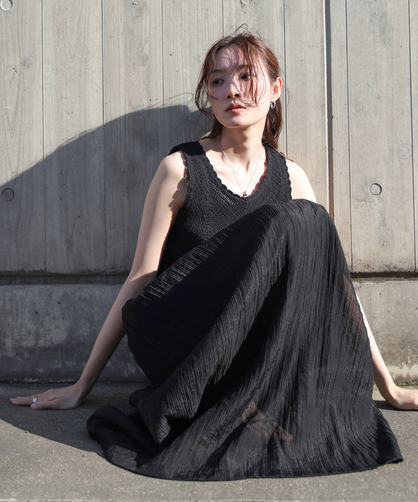 【S・M・Lサイズ展開】クロシェコンビキャミワンピース