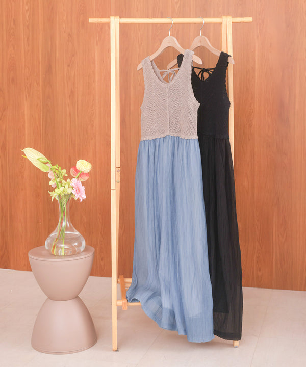 【S・M・Lサイズ展開】クロシェコンビキャミワンピース