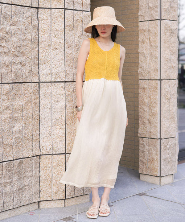 【S・M・Lサイズ展開】クロシェコンビキャミワンピース