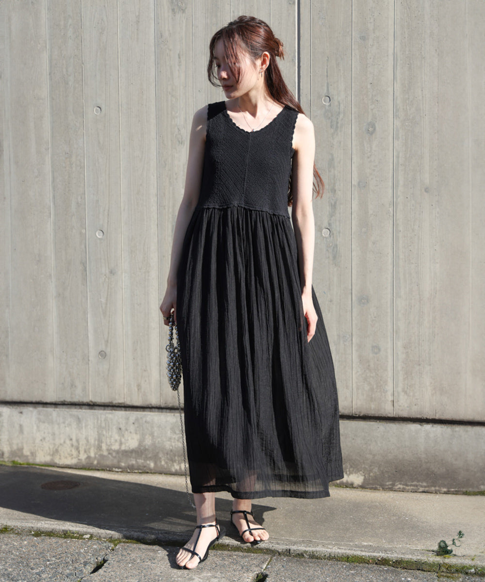 【S・M・Lサイズ展開】クロシェコンビキャミワンピース