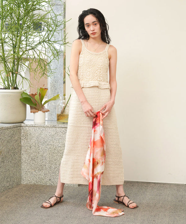 【S・Mサイズ展開】クロシェペプラムミックス編みワンピース