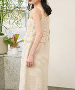 【S・Mサイズ展開】クロシェペプラムミックス編みワンピース