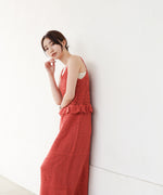 【S・Mサイズ展開】クロシェペプラムミックス編みワンピース