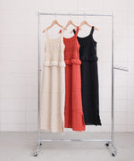 【S・Mサイズ展開】クロシェペプラムミックス編みワンピース