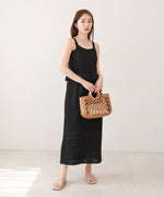 【S・Mサイズ展開】クロシェペプラムミックス編みワンピース