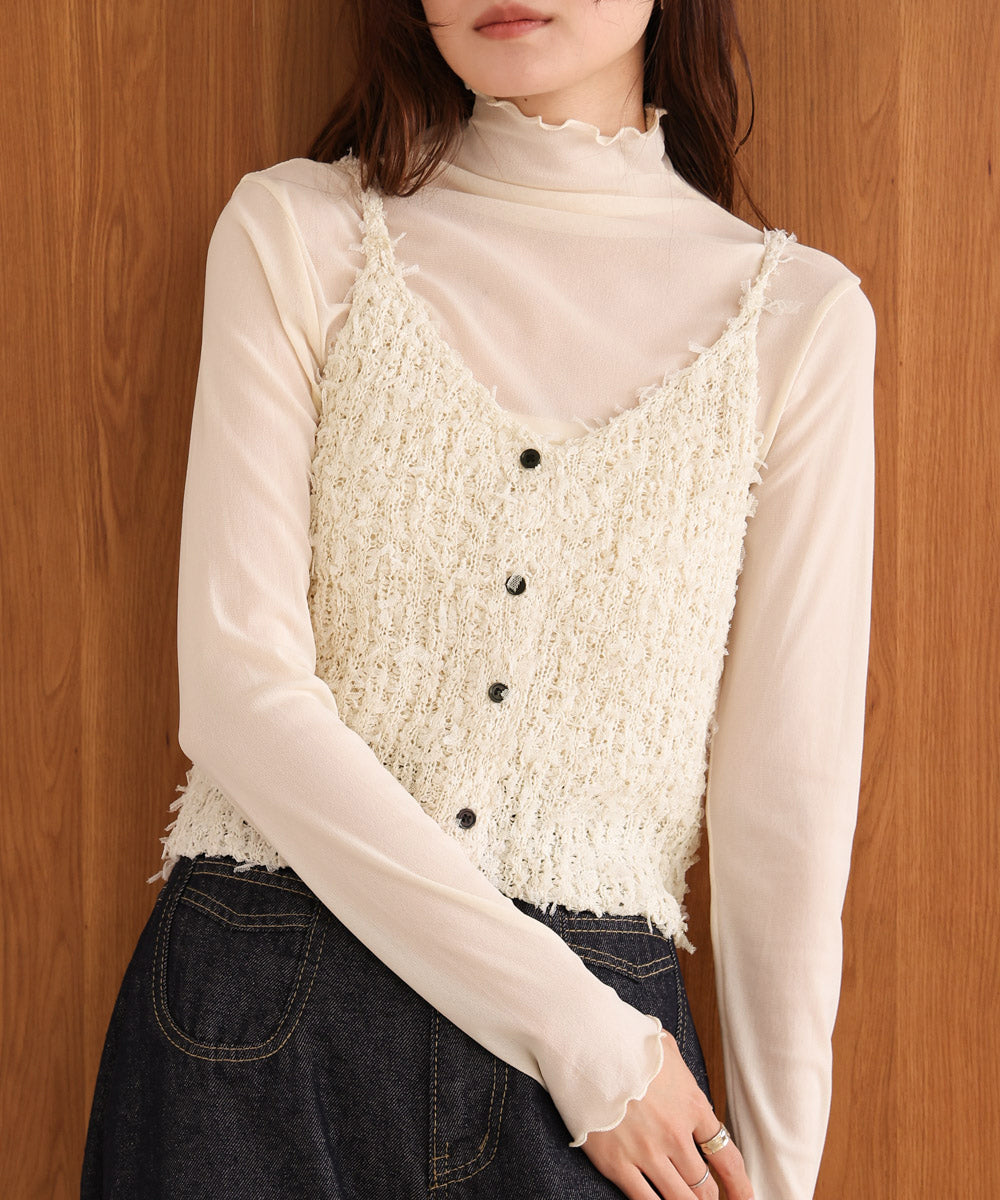 【LOOK掲載/2025SS】チュールリボンヤーンキャミソール