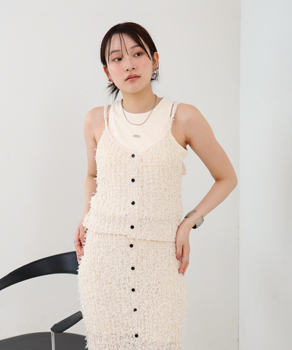 【LOOK掲載/2025SS】チュールリボンヤーンキャミソール