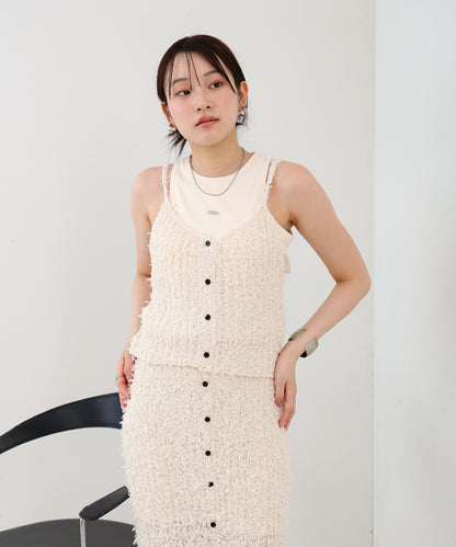 【LOOK掲載/2025SS】チュールリボンヤーンキャミソール