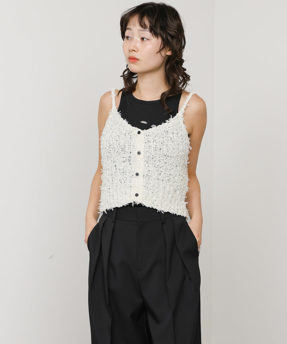 【LOOK掲載/2025SS】チュールリボンヤーンキャミソール