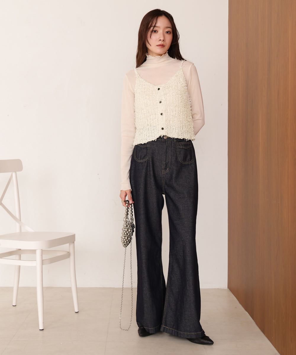 【LOOK掲載/2025SS】チュールリボンヤーンキャミソール