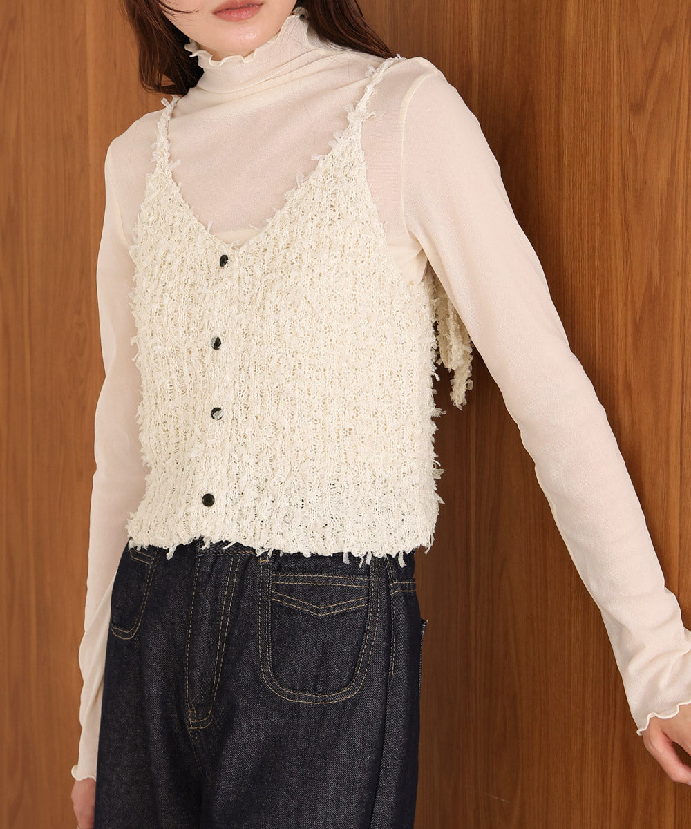 【LOOK掲載/2025SS】チュールリボンヤーンキャミソール