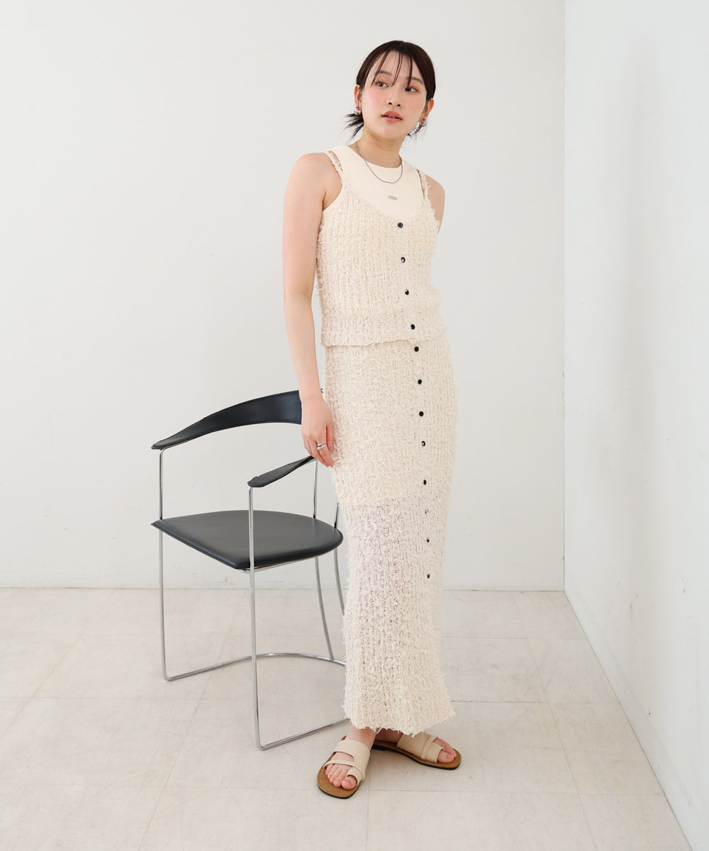 【LOOK掲載/2025SS】チュールリボンヤーンキャミソール