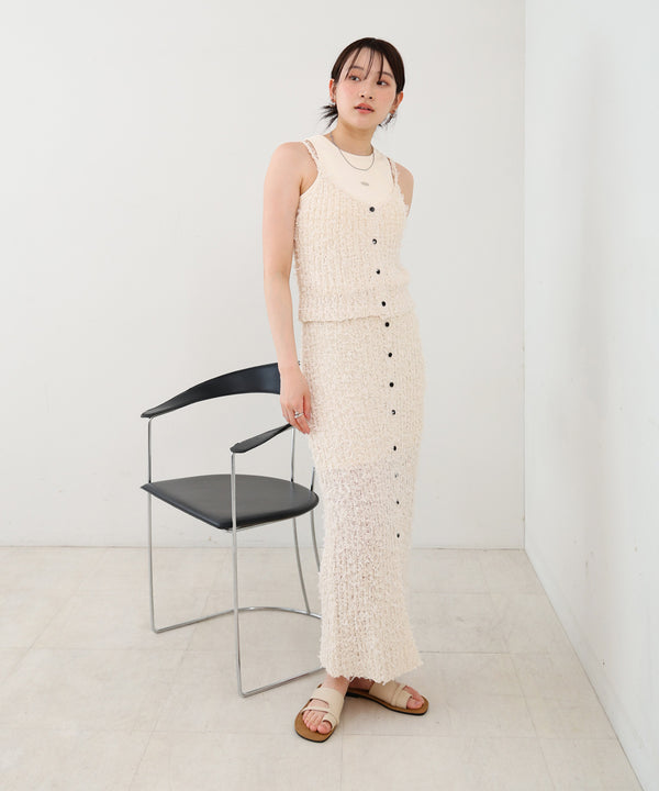 【LOOK掲載/2025SS】チュールリボンヤーンキャミソール