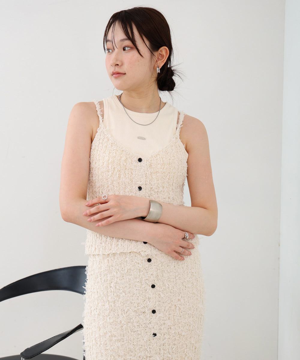 【LOOK掲載/2025SS】チュールリボンヤーンキャミソール