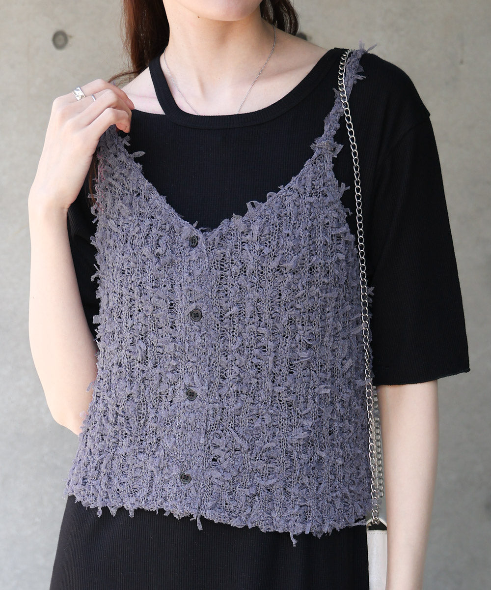 【LOOK掲載/2025SS】チュールリボンヤーンキャミソール