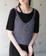 【LOOK掲載/2025SS】チュールリボンヤーンキャミソール