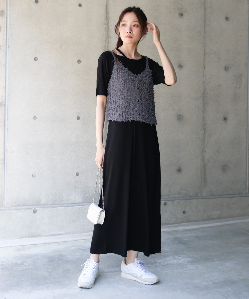 【LOOK掲載/2025SS】チュールリボンヤーンキャミソール