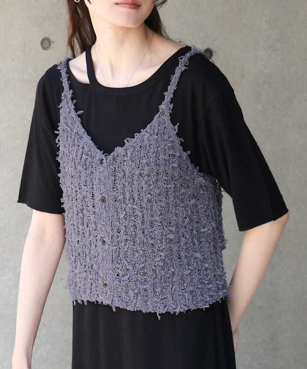 【LOOK掲載/2025SS】チュールリボンヤーンキャミソール