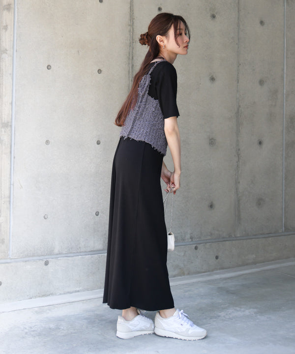 【LOOK掲載/2025SS】チュールリボンヤーンキャミソール