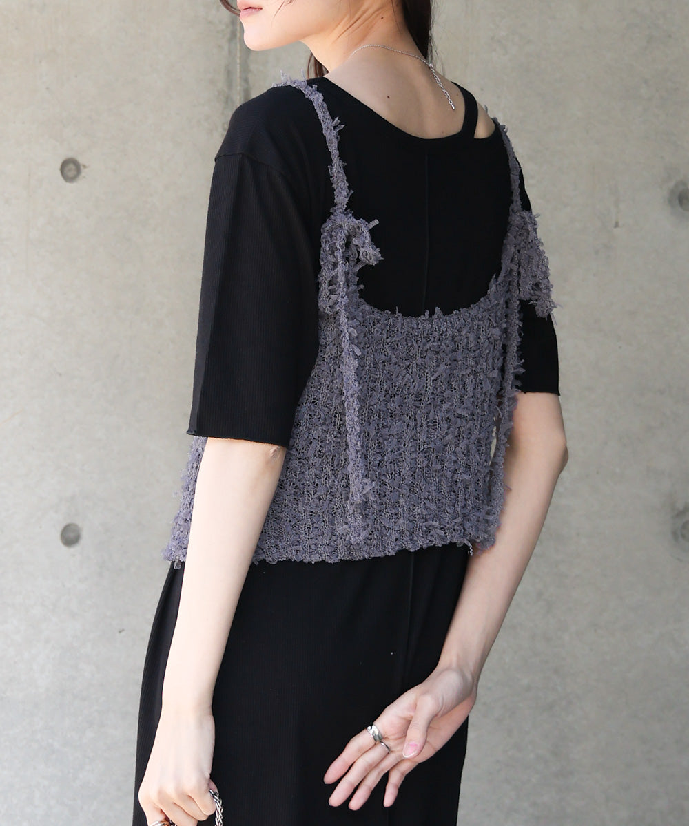 【LOOK掲載/2025SS】チュールリボンヤーンキャミソール