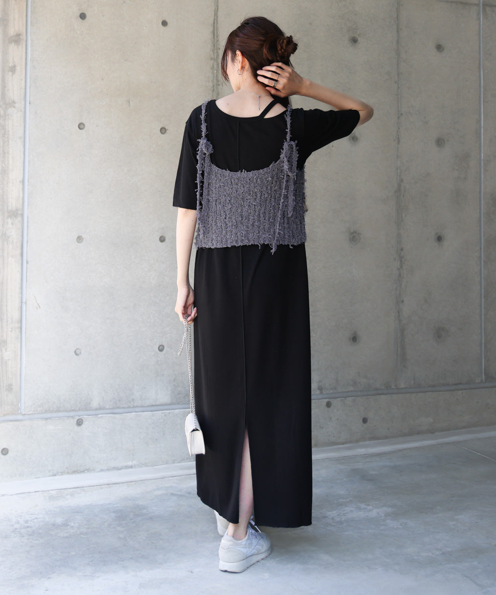 【LOOK掲載/2025SS】チュールリボンヤーンキャミソール