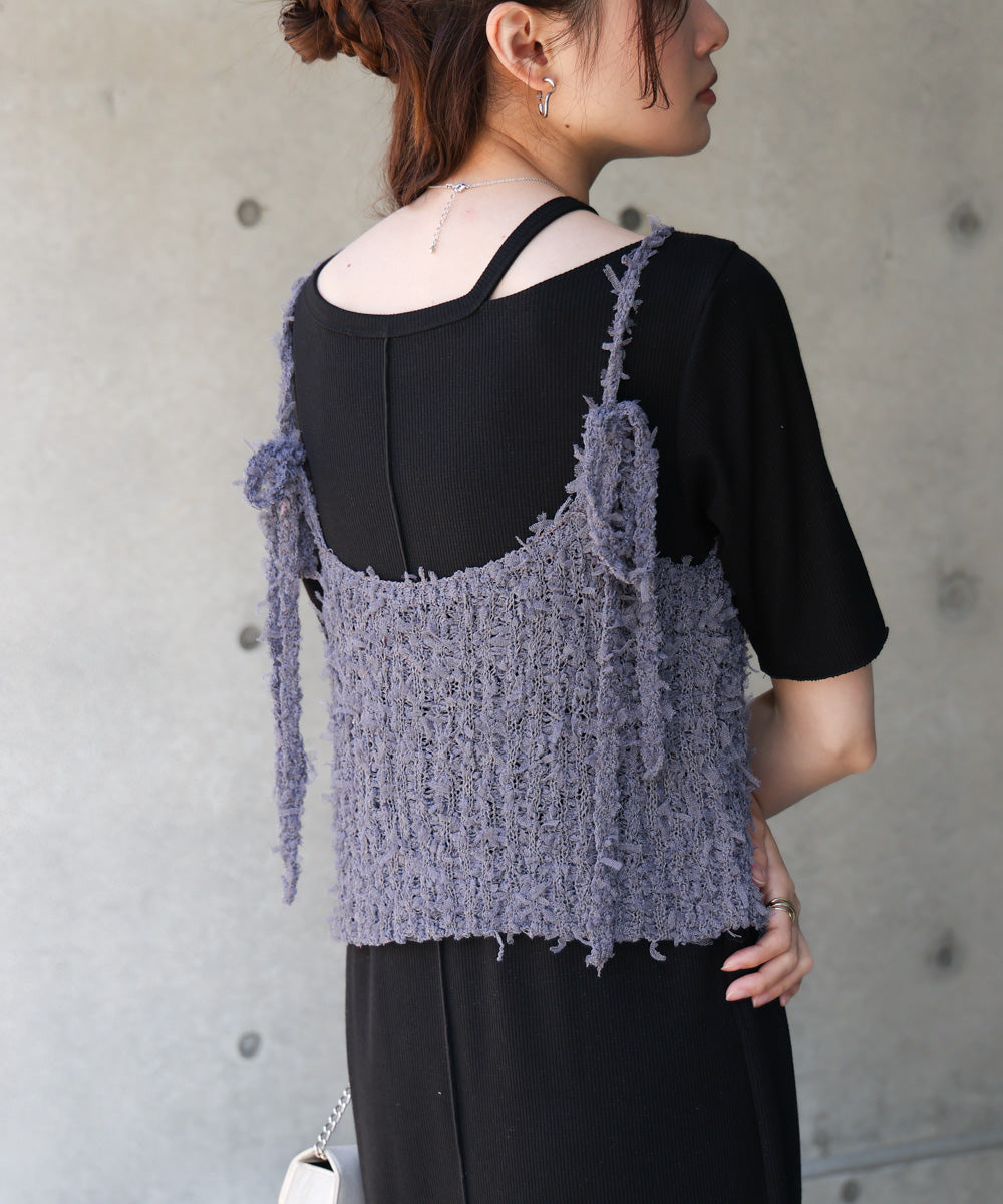 【LOOK掲載/2025SS】チュールリボンヤーンキャミソール