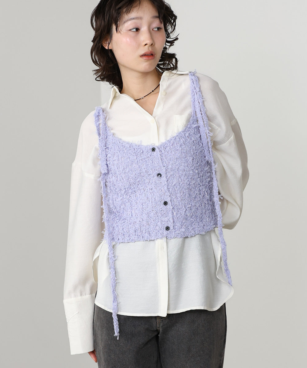 【LOOK掲載/2025SS】チュールリボンヤーンキャミソール