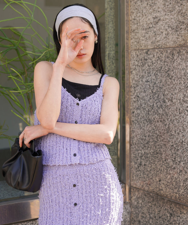 【LOOK掲載/2025SS】チュールリボンヤーンキャミソール