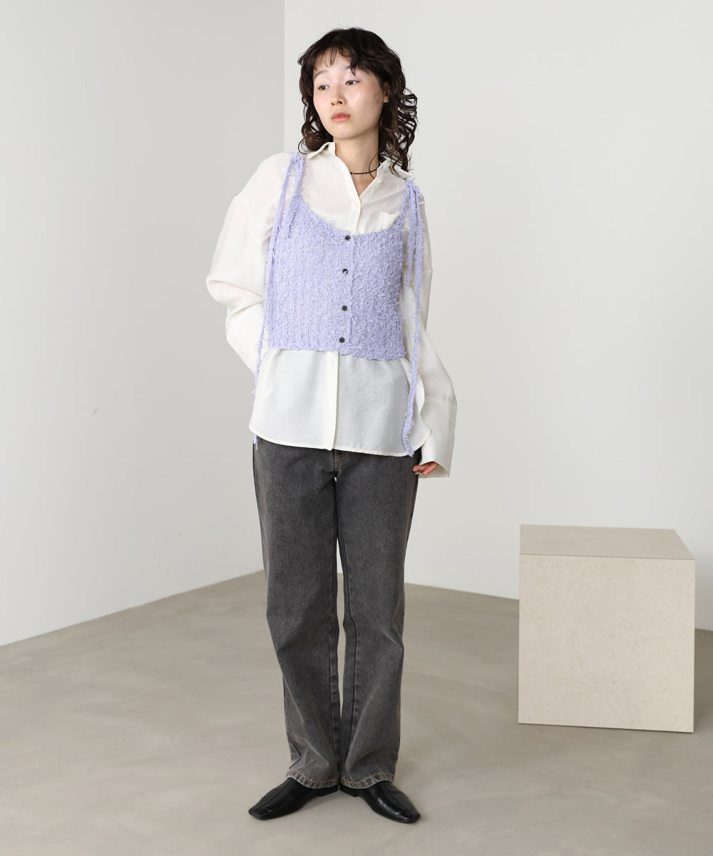 【LOOK掲載/2025SS】チュールリボンヤーンキャミソール