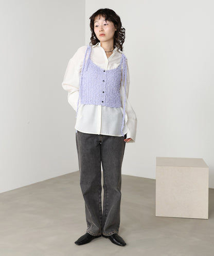 【LOOK掲載/2025SS】チュールリボンヤーンキャミソール