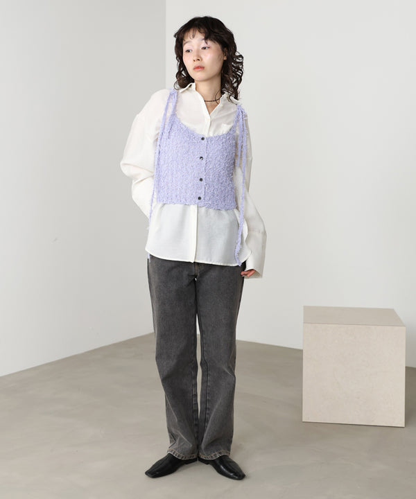 【LOOK掲載/2025SS】チュールリボンヤーンキャミソール