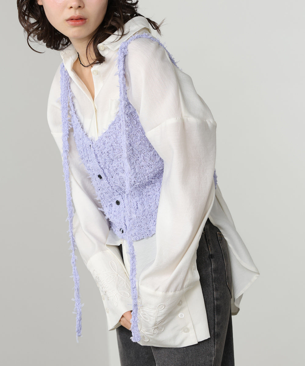 【LOOK掲載/2025SS】チュールリボンヤーンキャミソール