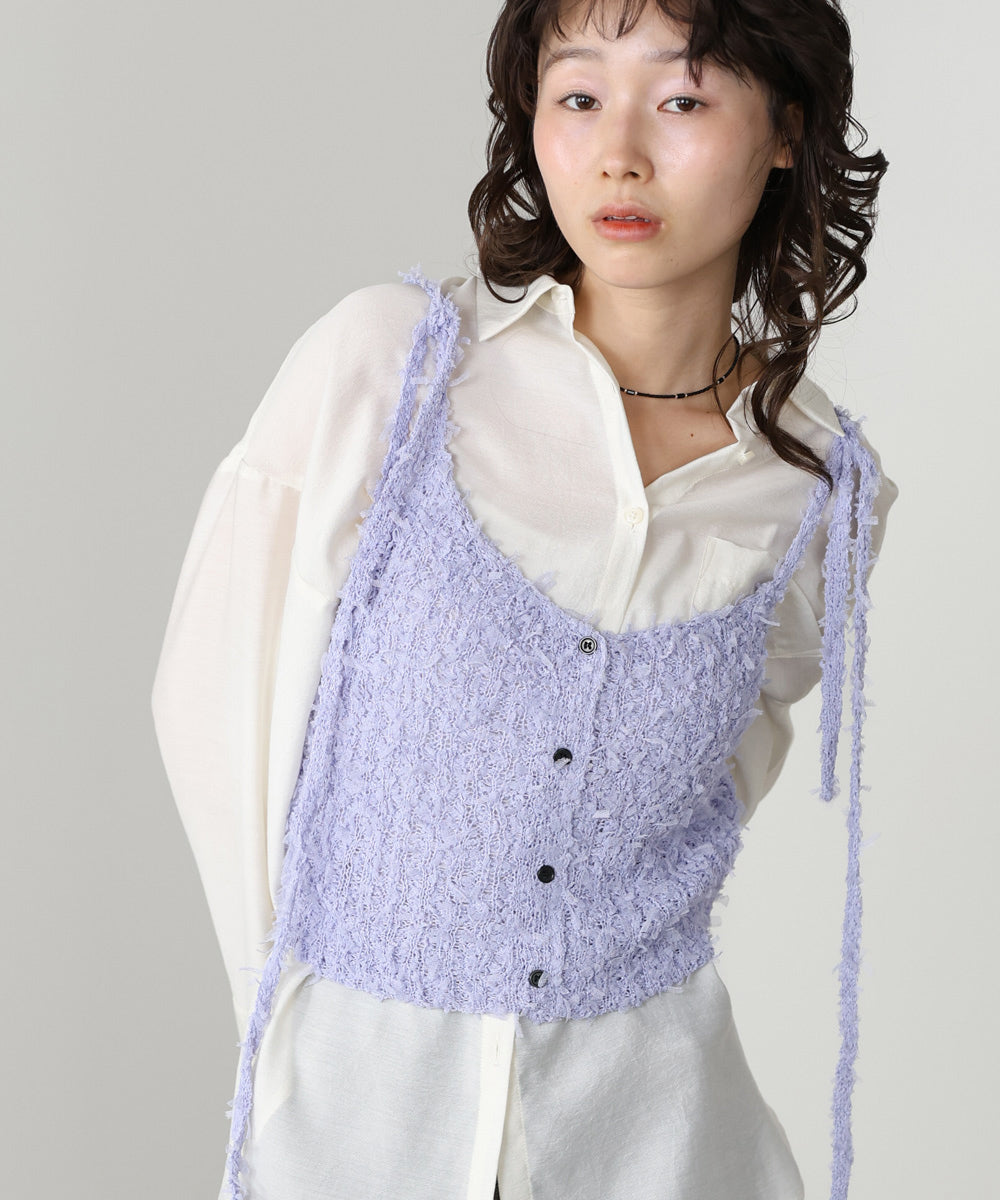 【LOOK掲載/2025SS】チュールリボンヤーンキャミソール