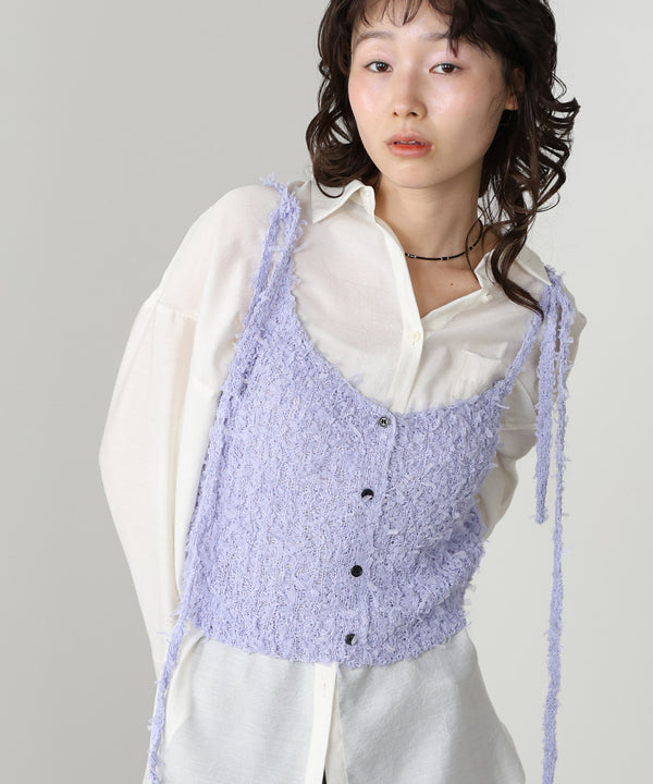 【LOOK掲載/2025SS】チュールリボンヤーンキャミソール