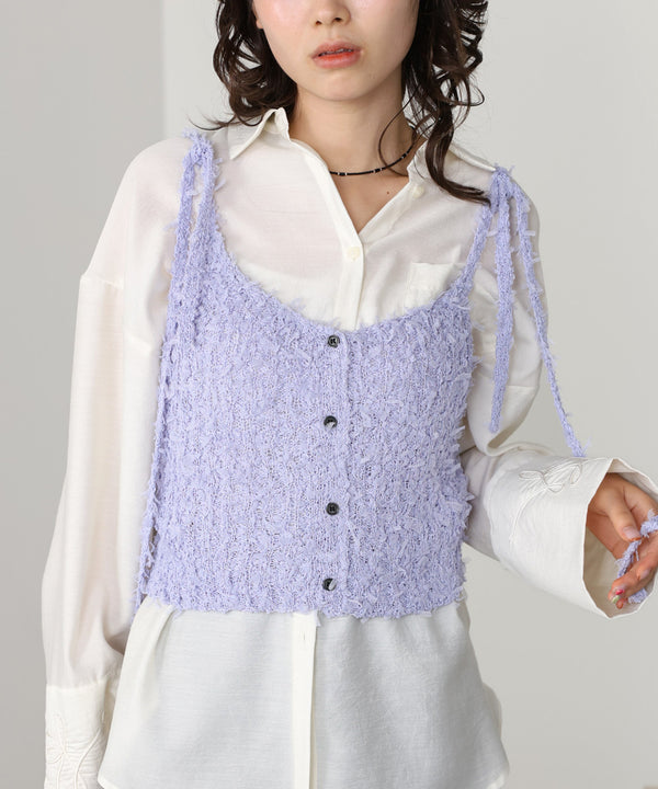 【LOOK掲載/2025SS】チュールリボンヤーンキャミソール