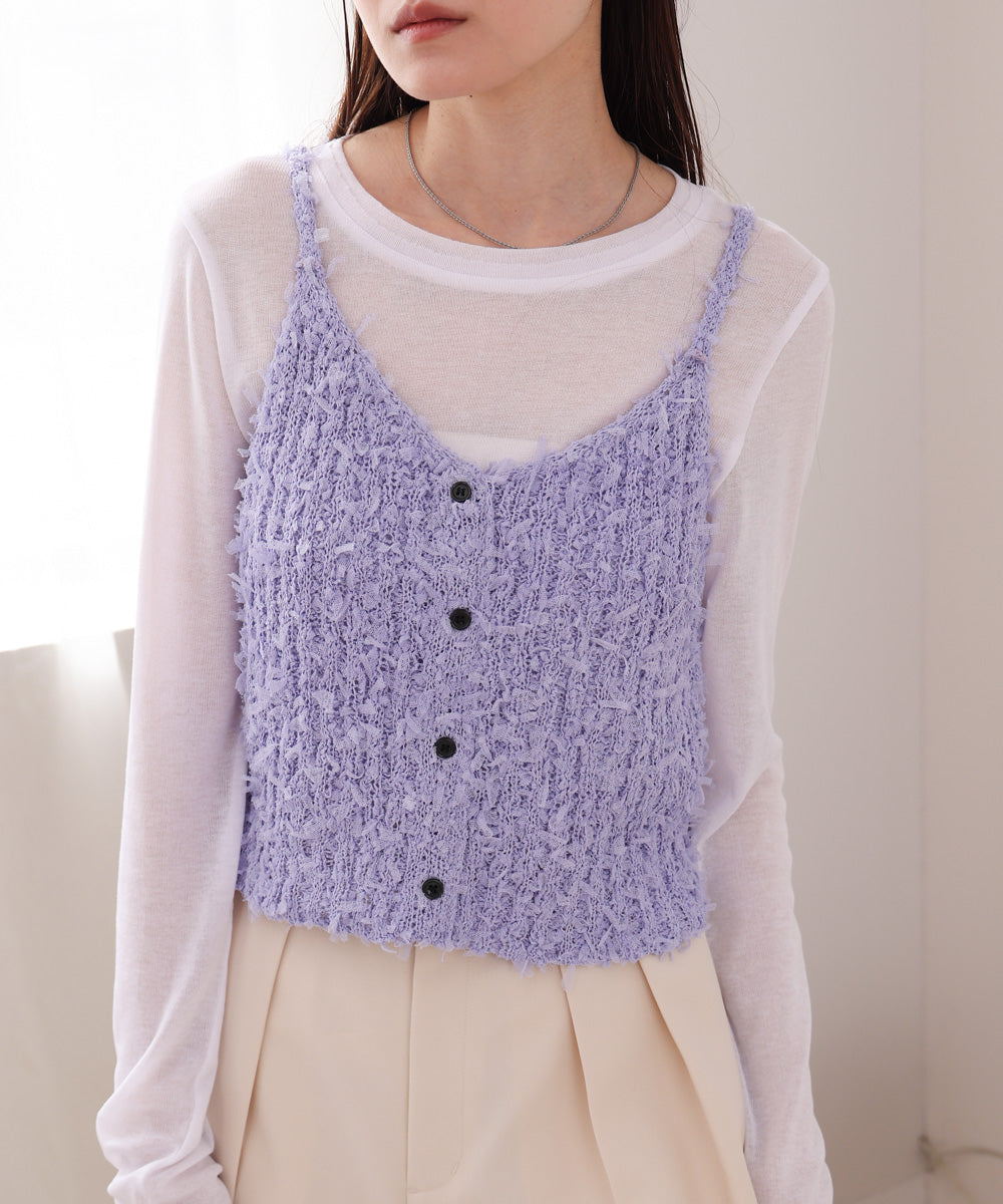 【LOOK掲載/2025SS】チュールリボンヤーンキャミソール