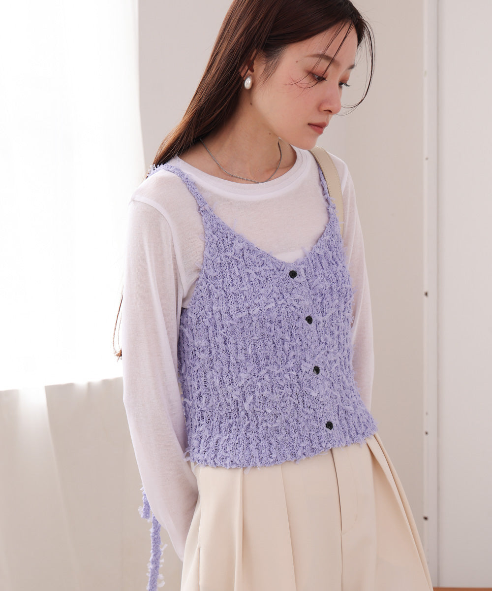 【LOOK掲載/2025SS】チュールリボンヤーンキャミソール