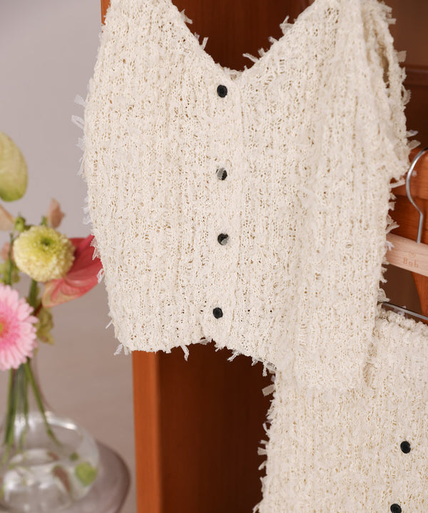 【LOOK掲載/2025SS】チュールリボンヤーンキャミソール