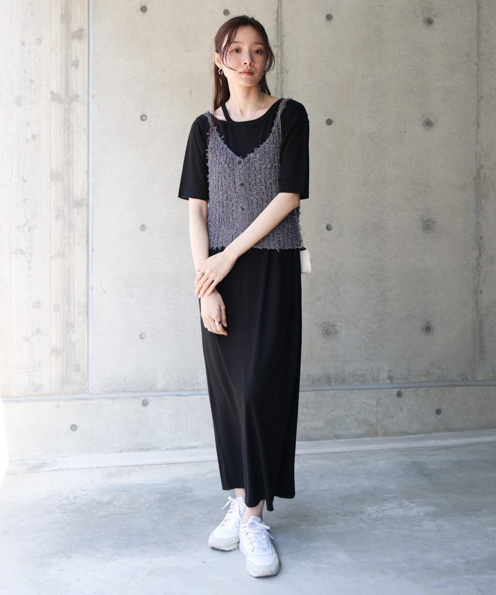 【LOOK掲載/2025SS】チュールリボンヤーンキャミソール