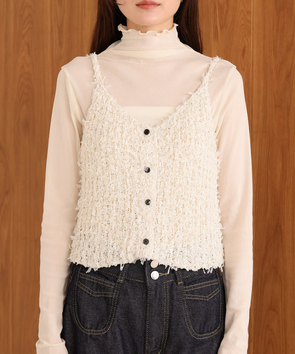 【LOOK掲載/2025SS】チュールリボンヤーンキャミソール