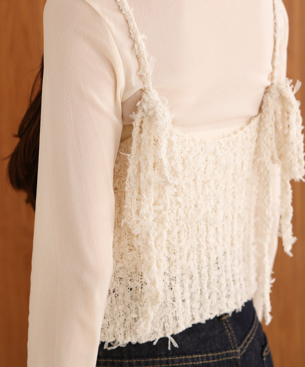 【LOOK掲載/2025SS】チュールリボンヤーンキャミソール