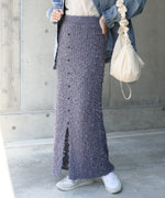 【LOOK掲載/2025SS】チュールリボンヤーン2WAYサマーニットスカート