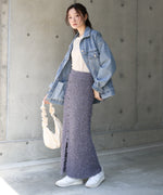 【LOOK掲載/2025SS】チュールリボンヤーン2WAYサマーニットスカート