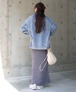 【LOOK掲載/2025SS】チュールリボンヤーン2WAYサマーニットスカート